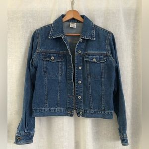 crop jean jacket 100% cotton blue casual light weight